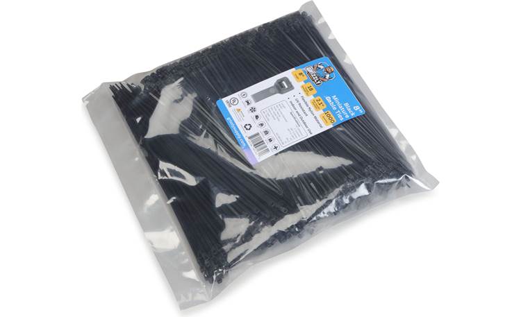 8" 18lb Black Cable Tie 1000/bag