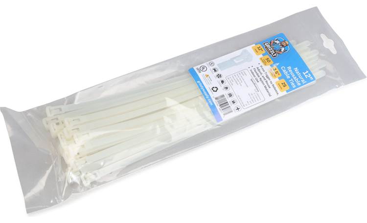 12" 50lb Natural Releasable Cable Tie 25/bag