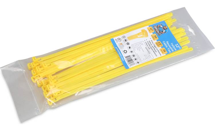 12" 50lb Yellow Releasable Cable Tie 25/bag