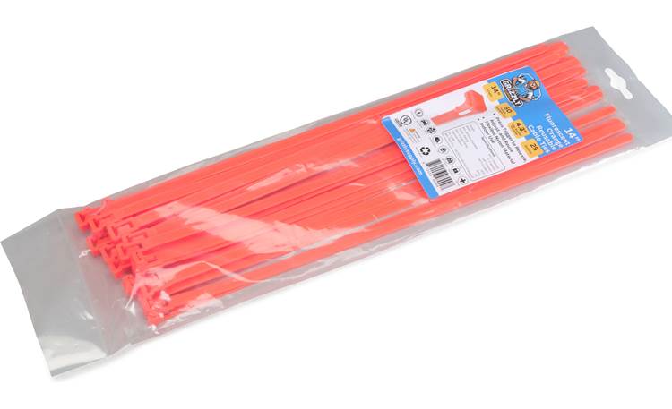 14" 50lb Flo Orange Releasable Cable Tie 25/bag
