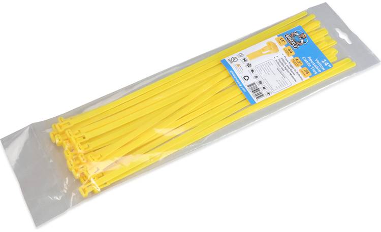 14" 50lb Yellow Releasable Cable Tie 25/bag