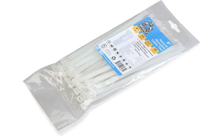 8" 50lb Natural Releasable Cable Tie 25/bag
