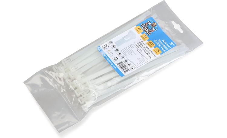 8" 50lb Natural Releasable Cable Tie 25/bag