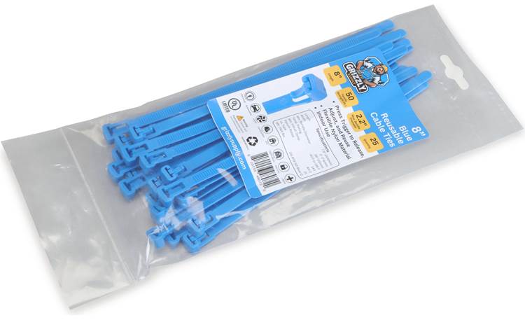 8" 50lb Blue Releasable Cable Tie 25/bag