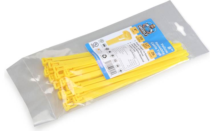 8" 50lb Yellow Releasable Cable Tie 25/bag