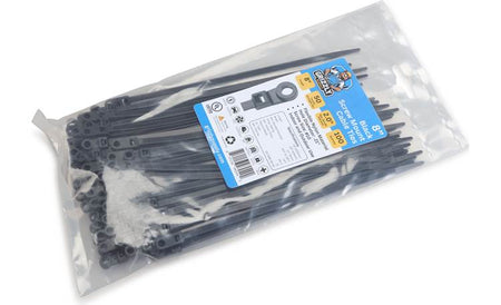 8" 50lb BlackUV Screw Mount Cable Tie 100/bag