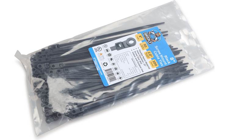 8" 50lb BlackUV Screw Mount Cable Tie 100/bag