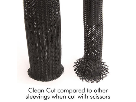 1 1/2” Black Techflex Clean Cut Fray Resistant Expandable Braided Sleeving 50ft