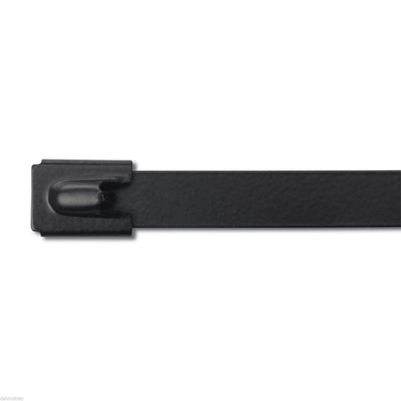 27" 150lb - Black Polyester Coated 316 Stainless Steel Cable Ties Part #SSPCoated27-LD 100/bag
