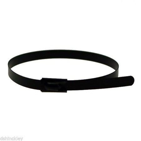 14" 300lb - Black Polyester Coated 316 Stainless Steel Cable Ties Part #SSPCoated14-HD 100/bag