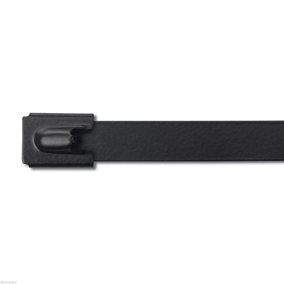 10" 150lb - Black Polyester Coated 316 Stainless Steel Cable Ties Part #SSPCoated10-LD 100/bag