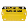 HellermannTyton CT2012X2 Self-Laminating Tag, Caution Write-On, Telephone Cable, 3.5" x 2.0", Yellow, 25/pkg