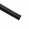 HellermannTyton CTN10STD Convoluted Tubing, Slit, 1" Dia, PA6, Black with Gray Stripe, 300 ft/carton