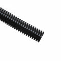HellermannTyton CTN1120 Convoluted Tubing, Slit, 1.5" Dia, PA6, Black with Gray Stripe, 1000 ft/carton