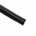 HellermannTyton CTN120STD Convoluted Tubing, Slit, .5" Dia, PA6, Black with Gray Stripe, 1100 ft/carton
