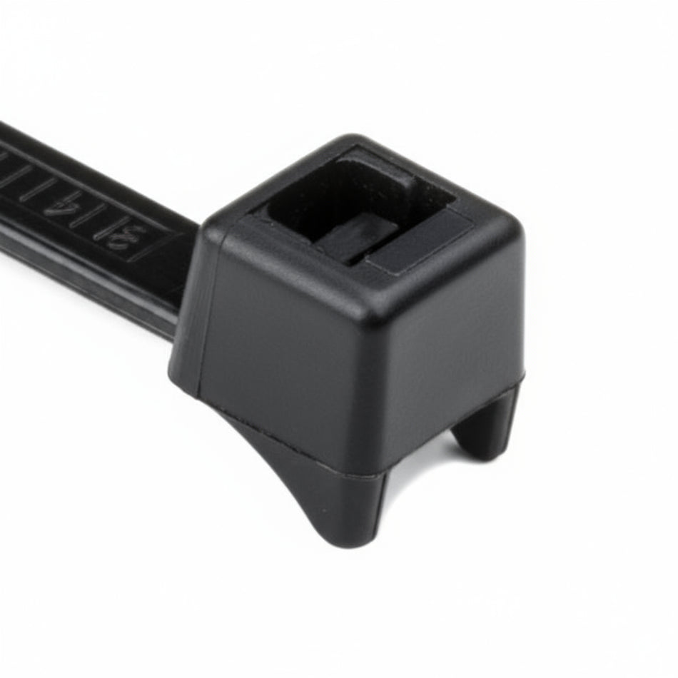 HellermannTyton CTT60R0C2 Clamp Tie, 8" Long, 60lb Tensile Strength, PA66, Black, 100/pkg