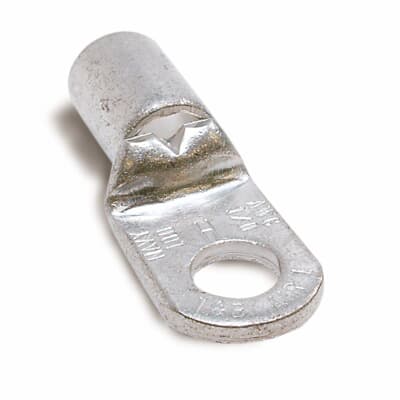 Sta-Kon Non-Insulated Ring Terminal, 6.00 AWG, #5 Stud, Metallic, 200 Pack