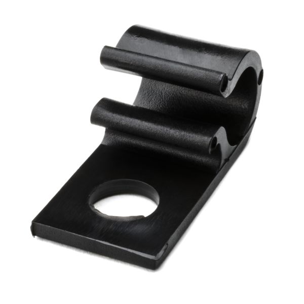 HellermannTyton D10H4 Screw Mount Cable Clip, 0.39" Max Bundle Dia, 0.31" Mounting Hole Dia, POM, Black, 500/pkg