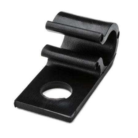 HellermannTyton D10H4 Screw Mount Cable Clip, 0.39" Max Bundle Dia, 0.31" Mounting Hole Dia, POM, Black, 500/pkg