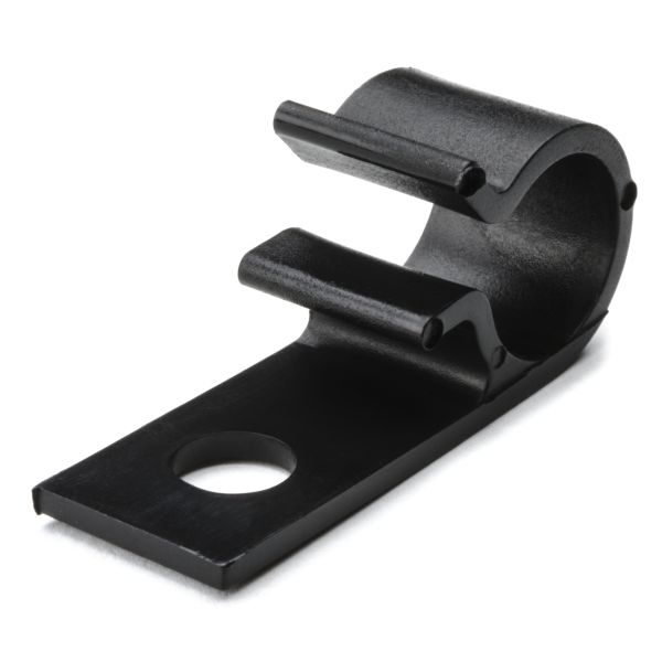 HellermannTyton D15L4 Screw Mount Cable Clip, 0.59" Max Bundle Dia, 0.31" Mounting Hole Dia, POM, Black, 200/pkg