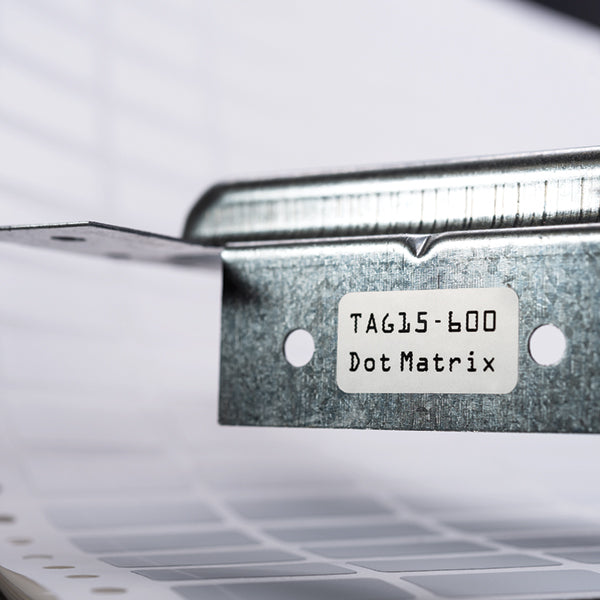 HellermannTyton TAG27-400 Dot Matrix Label, 0.75" x 1.5", 4 Across, Polyester, Silver, 5000/pkg
