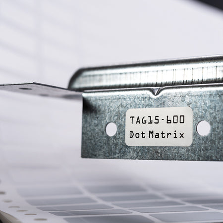HellermannTyton TAG27-400 Dot Matrix Label, 0.75" x 1.5", 4 Across, Polyester, Silver, 5000/pkg