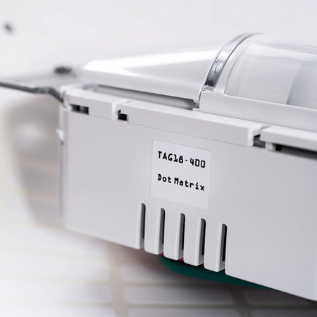 HellermannTyton TAG16-400 Dot Matrix Label, .90" x .25", 8 Across, Polyester, White, 5000/pkg