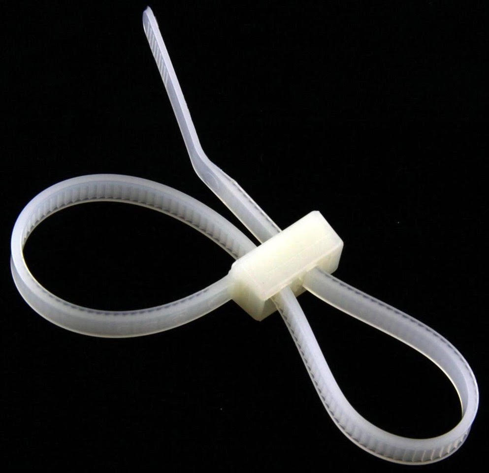 8" 50lb Natural Double Loop Cable Ties 100/bag Part #DL8-50-9C