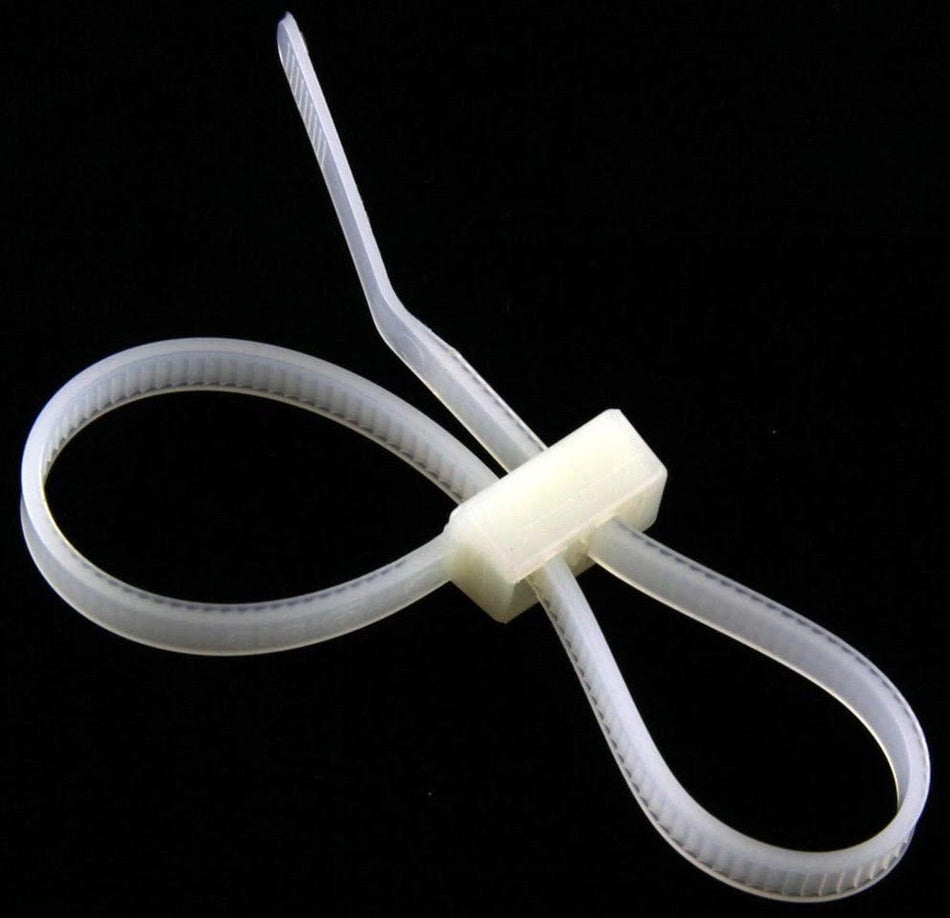 8" 50lb Natural Double Loop Cable Ties 100/bag Part #DL8-50-9C
