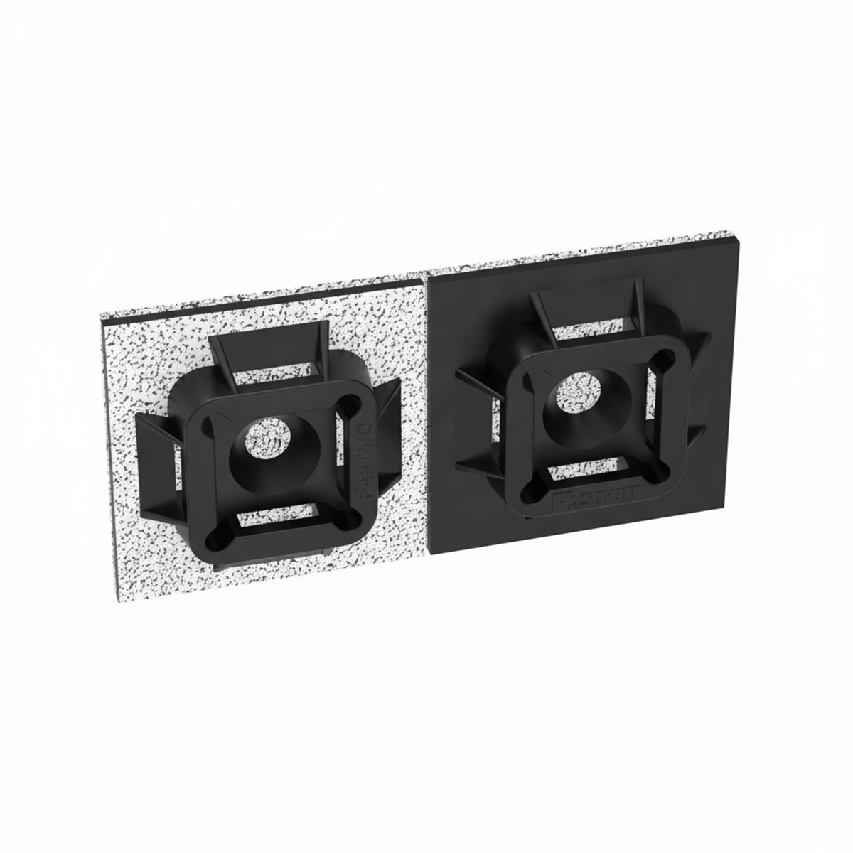 ABM100-AT-D0 Cable Tie Mount, Black, UV PA6.6, Acrylic Adh., 1x1", PK500