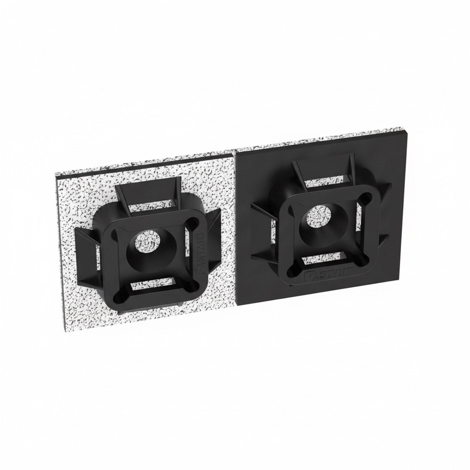 ABM100-AT-D0 Cable Tie Mount, Black, UV PA6.6, Acrylic Adh., 1x1", PK500