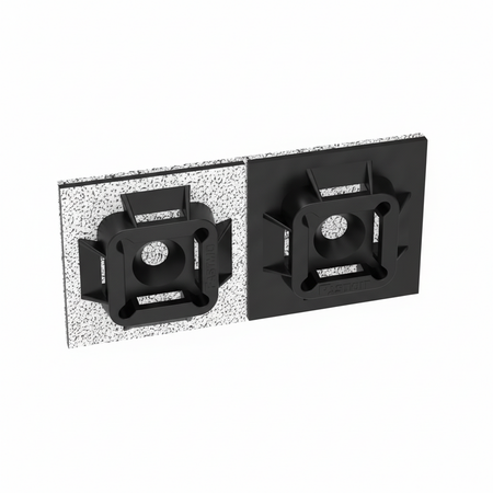 ABM100-AT-D0 Cable Tie Mount, Black, UV PA6.6, Acrylic Adh., 1x1", PK500