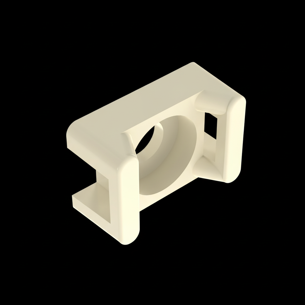 Panduit TM1S6-M69 Cable Tie Mount, Ivory, V-0 PA 6.6, 0.513x0.316", #6 Screw
