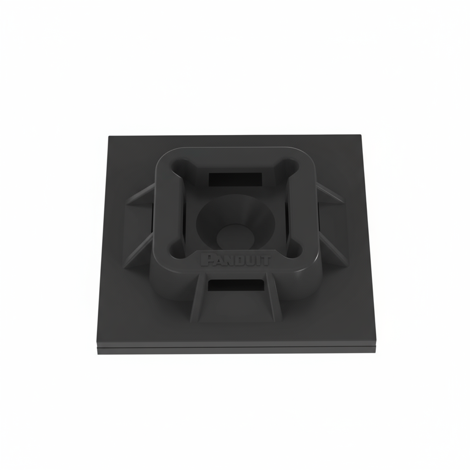 ABM100-AT-D0 Cable Tie Mount, Black, UV PA6.6, Acrylic Adh., 1x1", PK500