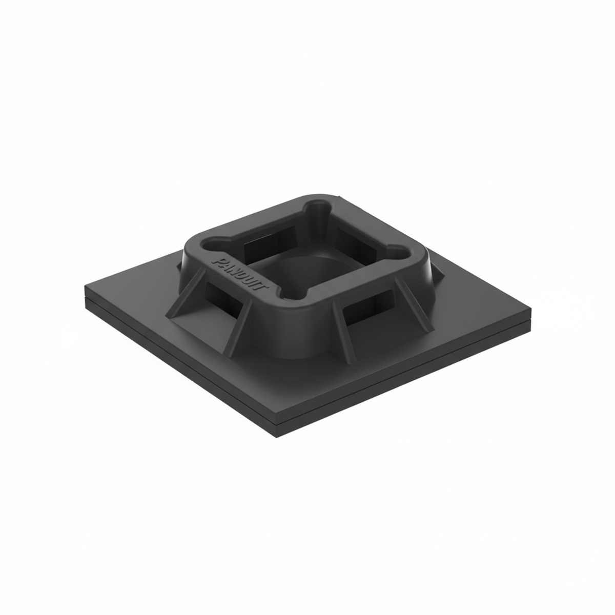 ABM100-AT-D0 Cable Tie Mount, Black, UV PA6.6, Acrylic Adh., 1x1", PK500