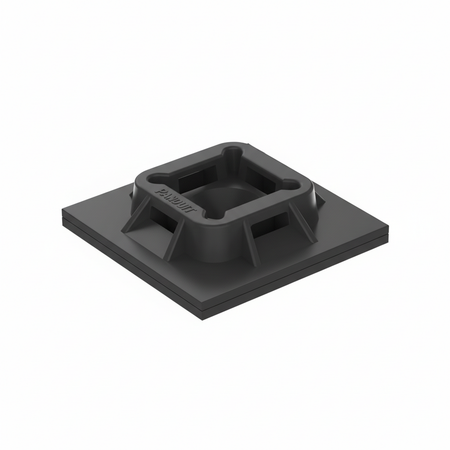 ABM100-AT-D0 Cable Tie Mount, Black, UV PA6.6, Acrylic Adh., 1x1", PK500