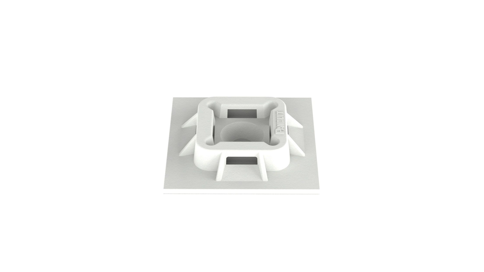 Panduit 4-Way Nylon Cable Tie Holder 1"x1" White ABM100-AT-D