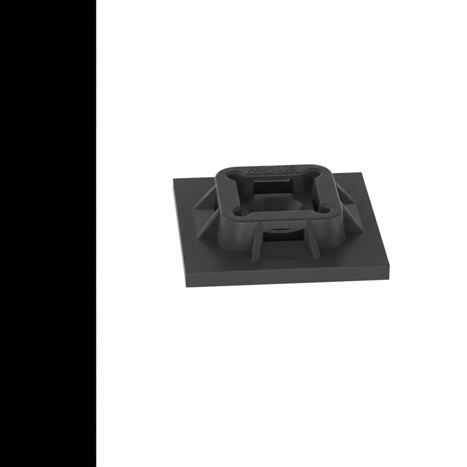 ABM100-AT-D0 Cable Tie Mount, Black, UV PA6.6, Acrylic Adh., 1x1", PK500