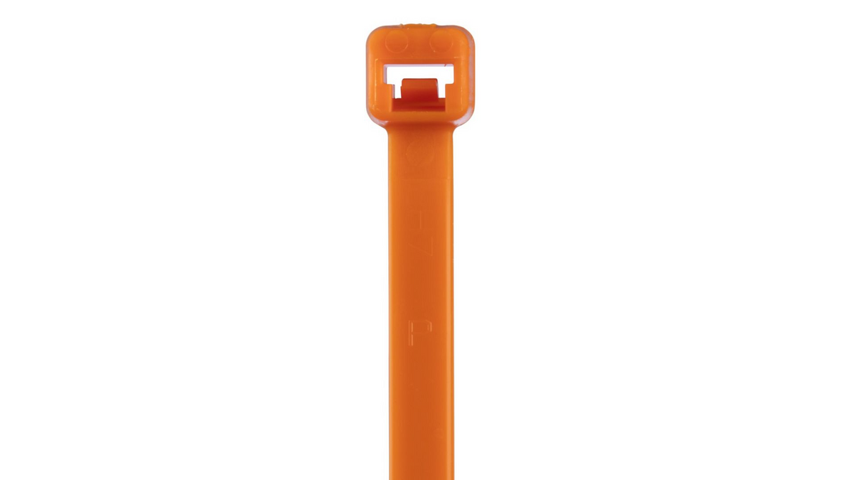 Pan-Ty® PLT2S-M3 Cable Tie, Orange, PA6.6, 7.4"L, 50lb, PK1000