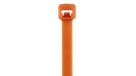 Pan-Ty® PLT2S-M3 Cable Tie, Orange, PA6.6, 7.4"L, 50lb, PK1000