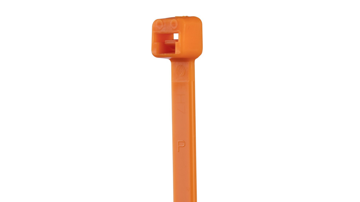 Pan-Ty® PLT2S-M3 Cable Tie, Orange, PA6.6, 7.4"L, 50lb, PK1000