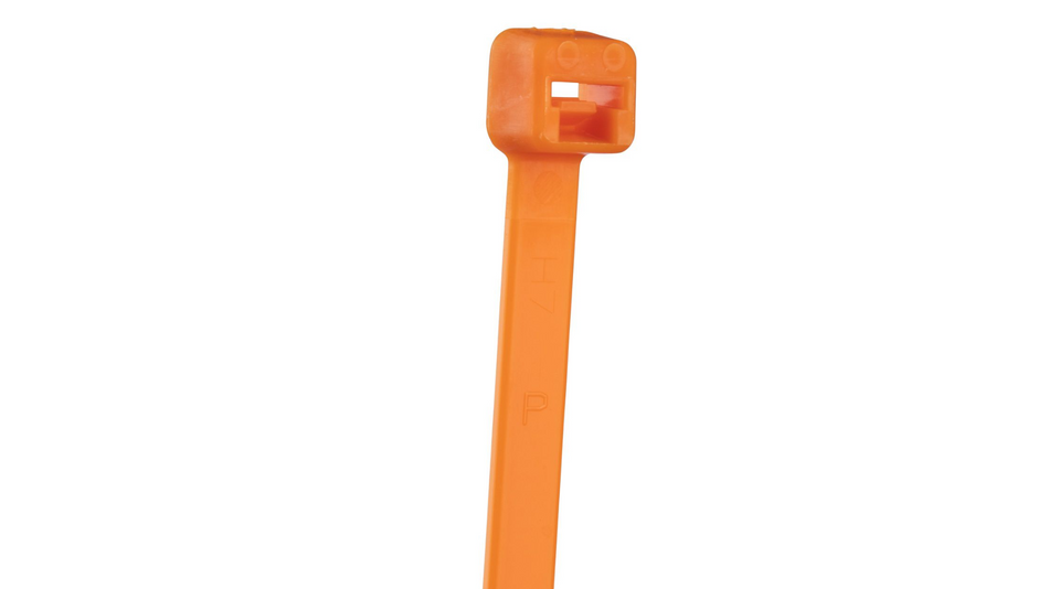 Pan-Ty® PLT2S-M3 Cable Tie, Orange, PA6.6, 7.4"L, 50lb, PK1000