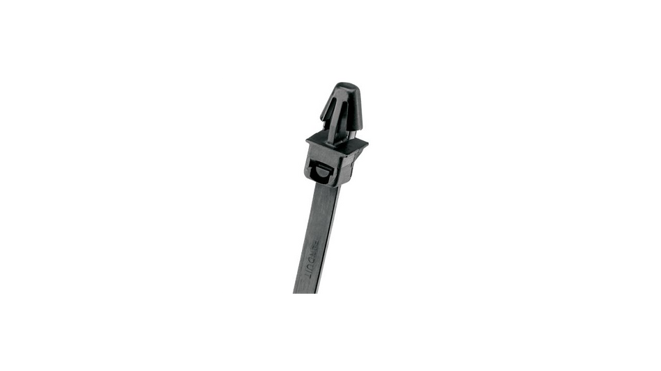 Pan-Ty® PLP2S-M0 Locking Push Mount Tie, Black, UV PA6.6, 7.9"L, 50lb, PK1000