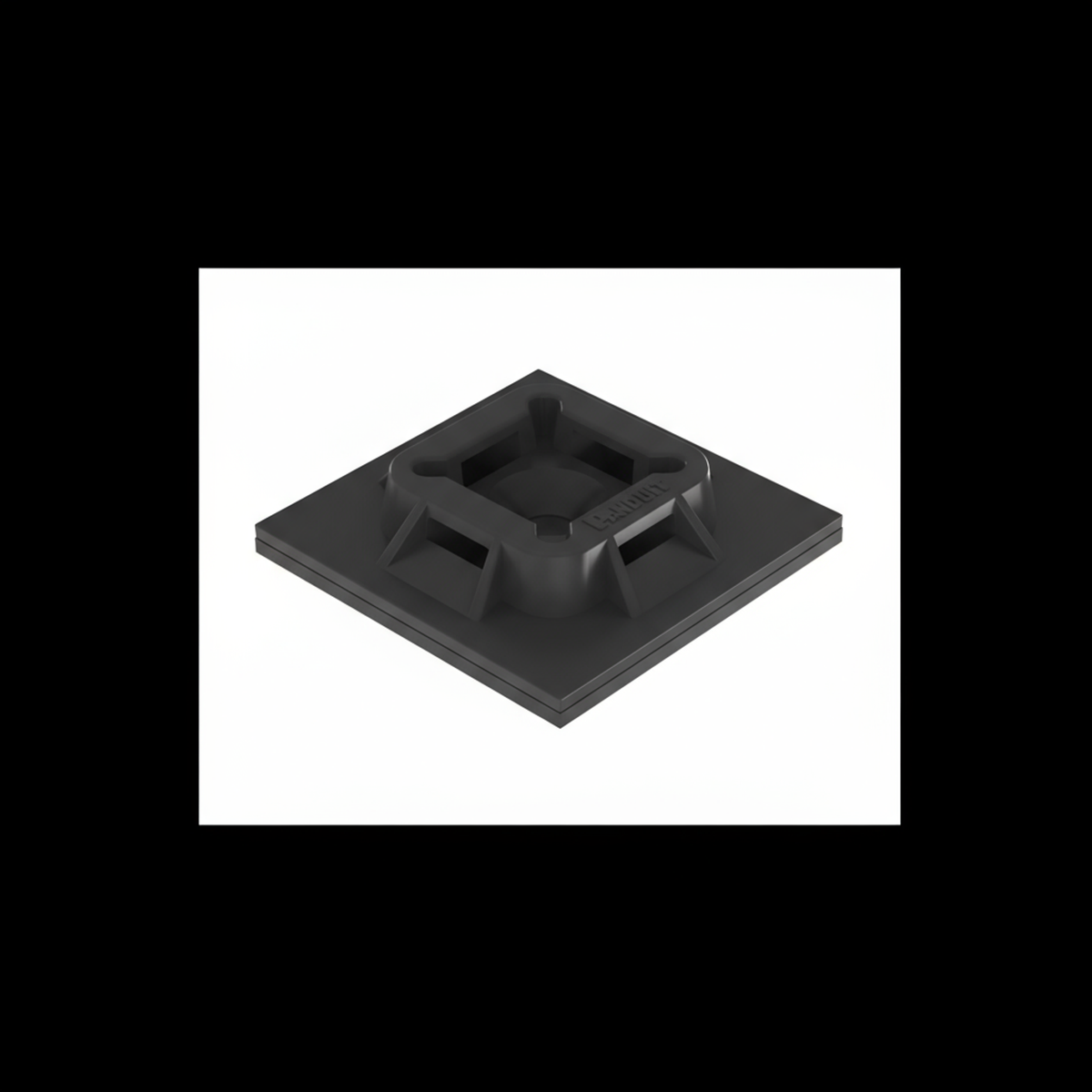 ABM100-AT-D0 Cable Tie Mount, Black, UV PA6.6, Acrylic Adh., 1x1", PK500