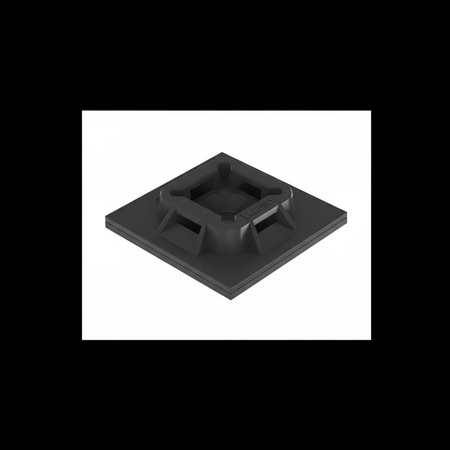 ABM100-AT-D0 Cable Tie Mount, Black, UV PA6.6, Acrylic Adh., 1x1", PK500