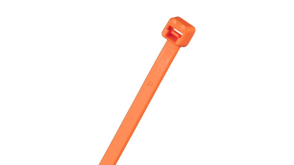 Panduit PLT2S-M53 Pan-Ty® Locking Cable Tie, Fluorescent Orange, 7.4" Length, 50 lb Tensile Strength, 100/Bag