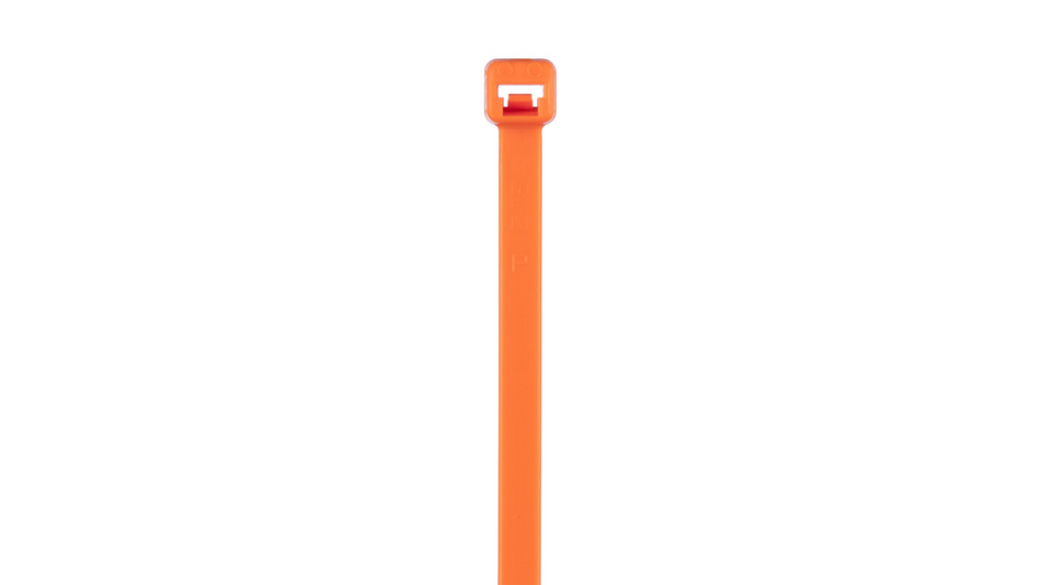 Panduit PLT2S-M53 Pan-Ty® Locking Cable Tie, Fluorescent Orange, 7.4" Length, 50 lb Tensile Strength, 100/Bag