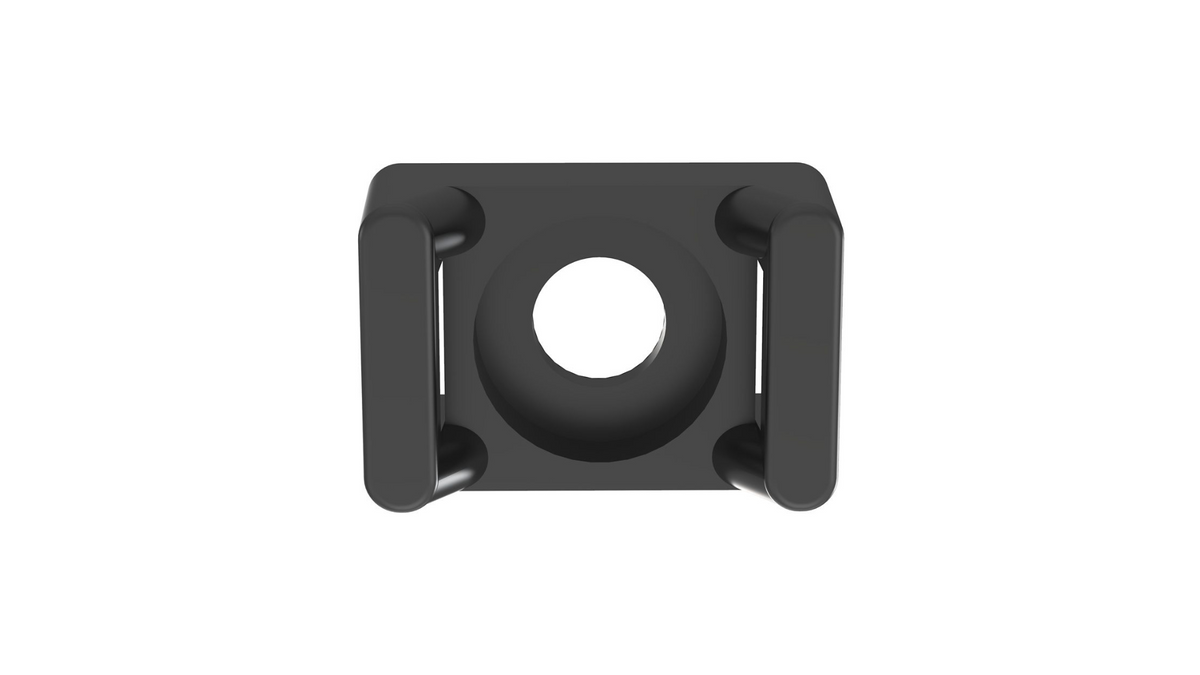 TM2S6-M0 Cable Tie Mount, Black, UV PA 6.6, 0.63x0.43", #6 Screw, 1000PK