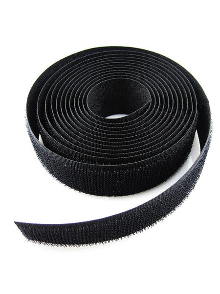 3/8” x 25 Yard Hook & Loop Continuous Roll, Black 1/Bag