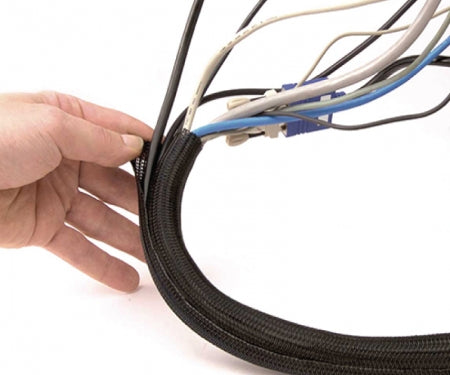 1 1/2" Black Techflex F6 Wrap-Around Braided Sleeving 25ft